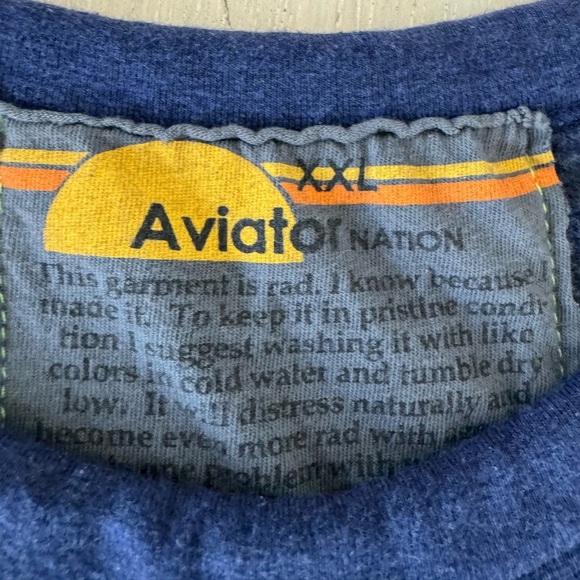 Aviator Nation Heart Embroidery Sweatshirt -Navy  Size 2XL ❤️ unisex - Picture 10 of 13